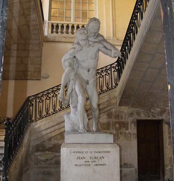 Statue "L'aveugle et le paralyptique"